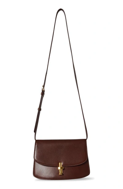Shop The Row Sofia 8.75 Leather Shoulder Bag In Bourbon Shg