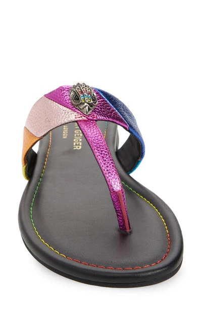 Shop Kurt Geiger London Kensington T-strap Sandal In Pink Multi