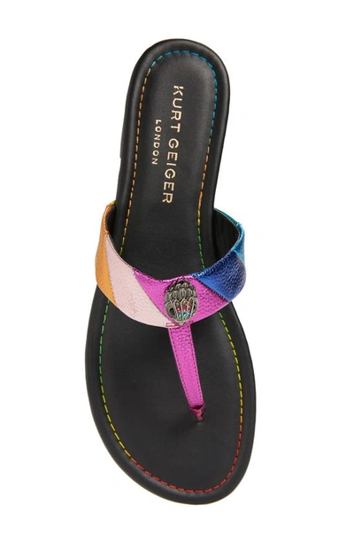 Kurt Geiger Kensington T-strap Sandal In Pink Multi