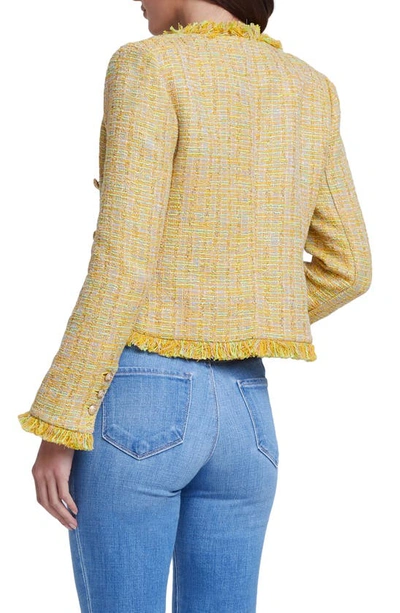 L'agence Tinlee Tweed Blazer In Yellow Multi Tweed