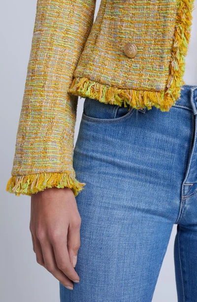 L'agence Tinlee Tweed Blazer In Yellow Multi Tweed