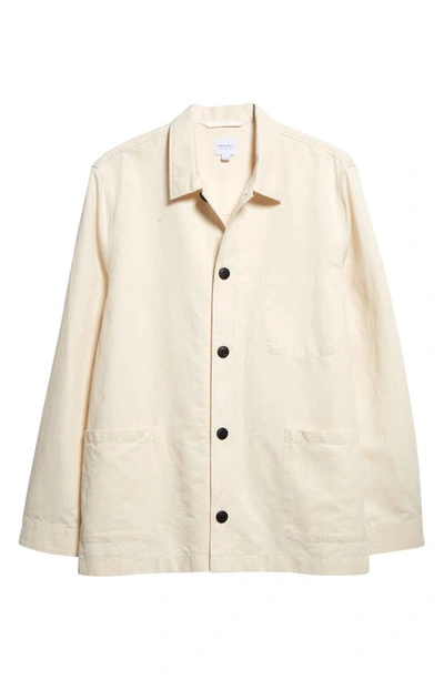 Shop Sunspel Cotton & Linen Chore Jacket In Undyed