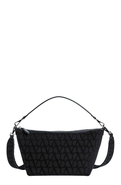 Shop Valentino Toile Iconographe Crossbody Bag In 0no-nero