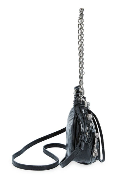 Shop Balenciaga Mini Le Cagole Leather Crossbody In Black/ Silver