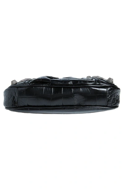 Shop Balenciaga Mini Le Cagole Leather Crossbody In Black/ Silver