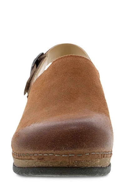 Dansko Merrin Slingback Clog In Tan Burnished Suede