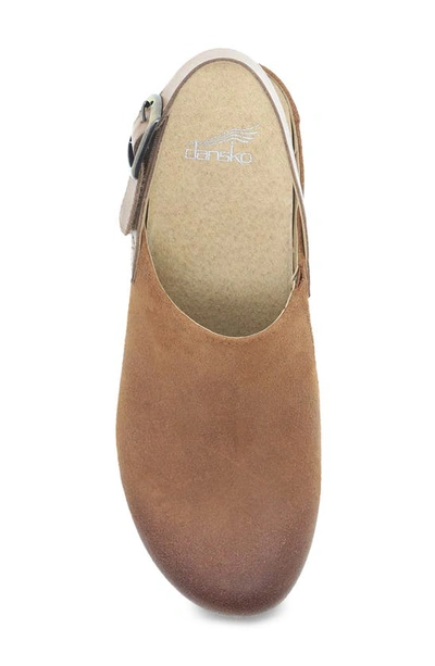 Dansko Merrin Slingback Clog In Tan Burnished Suede