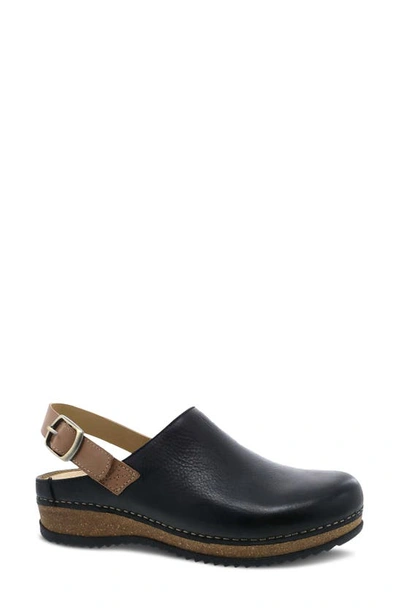 Shop Dansko Merrin Slingback Clog In Black Waxy Milled