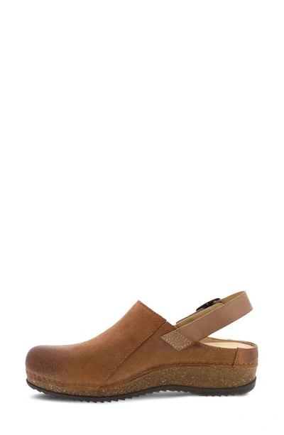 Dansko Merrin Slingback Clog In Tan Burnished Suede