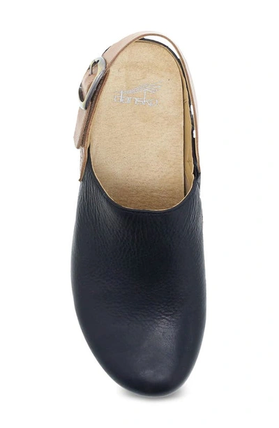 Dansko Merrin Slingback Clog In Black Waxy Milled