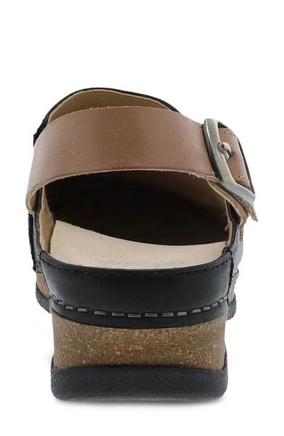 Dansko Merrin Slingback Clog In Black Waxy Milled