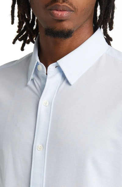 Shop Rhone Slim Fit Commuter Button-up Shirt In Light Blue Micro Dot