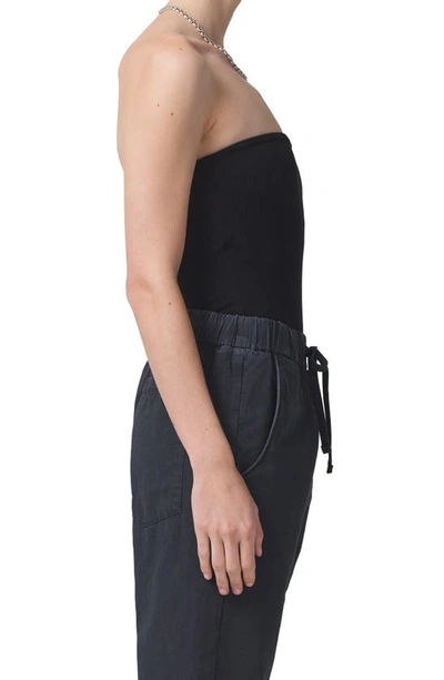 Shop Citizens Of Humanity Sloane Strapless Rib Bodysuit In Black
