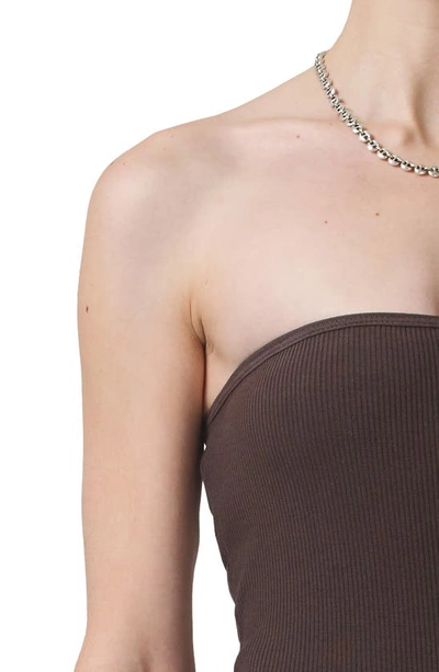 Shop Citizens Of Humanity Sloane Strapless Rib Bodysuit In Fig
