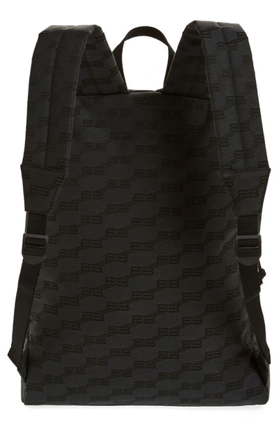 Shop Balenciaga Bb Monogram Jacquard Canvas Backpack In Black