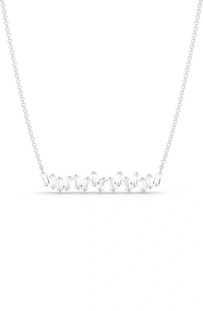 Shop Hautecarat Baguette Lab Created Diamond Pendant Necklace In 18k White Gold