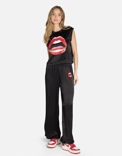 Lauren Moshi Martina Red Open Lip In Black