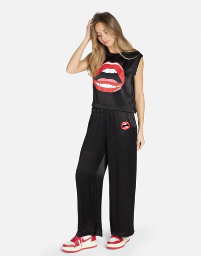 Lauren Moshi Martina Red Open Lip In Black