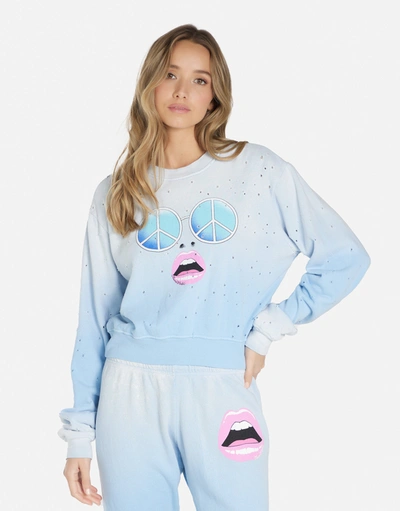 Lauren Moshi Spalding Retro Peace Face In Ice Blue Ombre