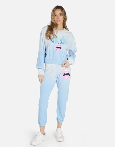 Lauren Moshi Spalding Retro Peace Face In Ice Blue Ombre