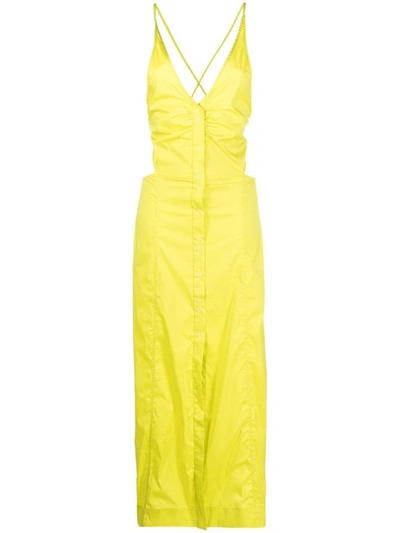 Shop Ganni Dresses In Yellow