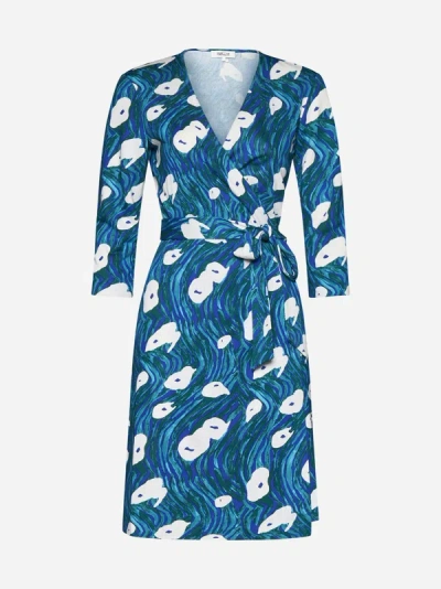 Shop Diane Von Furstenberg Julian Print Viscose Wrap Dress In Multicolor
