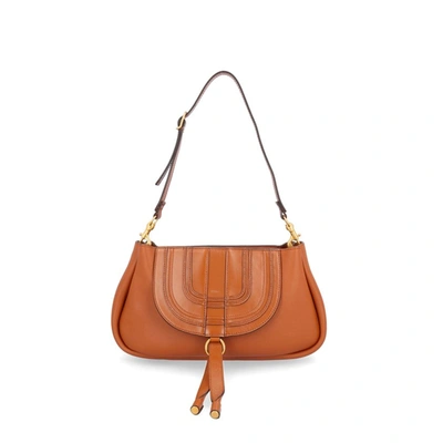 Shop Chloé Saddle Marcie Mini Bag In Brown