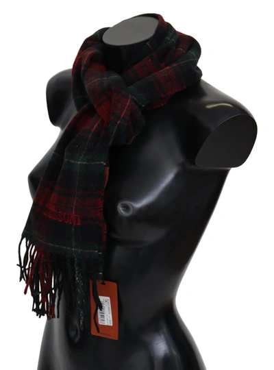 Missoni Check Wool Unisex Neck Wrap Fringes Scarf In Multi