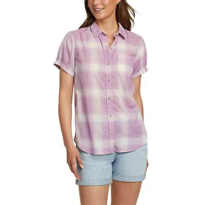 Shop Eddie Bauer Women's Packable Short-sleeve Shirt In Purple