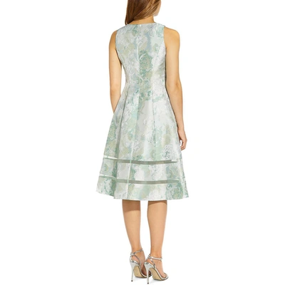 Shop Adrianna Papell Womens Floral Print Midi Fit & Flare Dress In Green