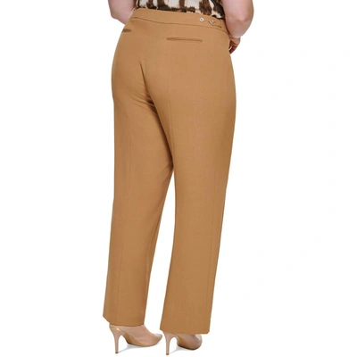 Shop Calvin Klein Plus Womens Low Rise Tapered Ankle Pants In Brown