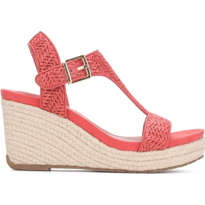 Shop Kenneth Cole Reaction Card Womens Open Toe T-strap Espadrilles In Pink