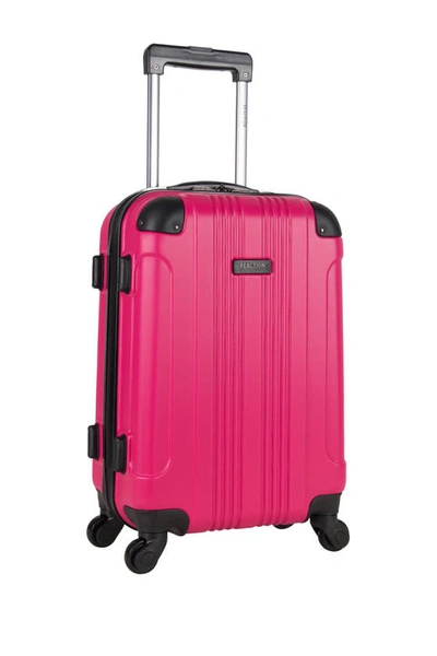 Shop Kenneth Cole Reaction Out Of Bounds 20" Lightweight Hardside 4-wheel Spinner Carry-on Luggage In Magenta