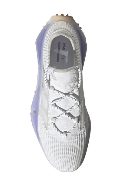 Shop Adidas Originals Nmd_s1 Sneaker In White/ White/ Light Purple