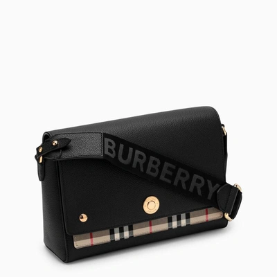 Shop Burberry Note Bag With Vintage Check Detail In Black