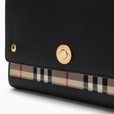 Shop Burberry Note Bag With Vintage Check Detail In Black