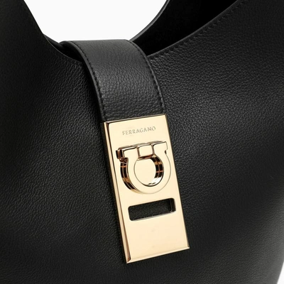 Shop Ferragamo Hobo Shoulder Bag In Black