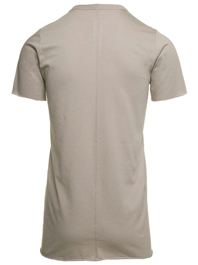 Shop Rick Owens Long Grey Crewneck T-shirt In Cotton Man