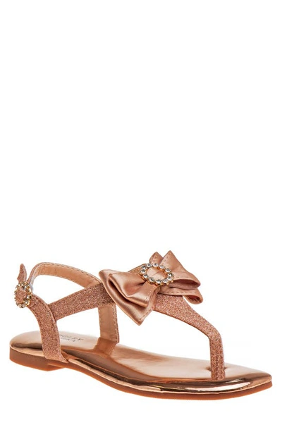 Shop Badgley Mischka Collection  Bow Sandal In Rose Gold