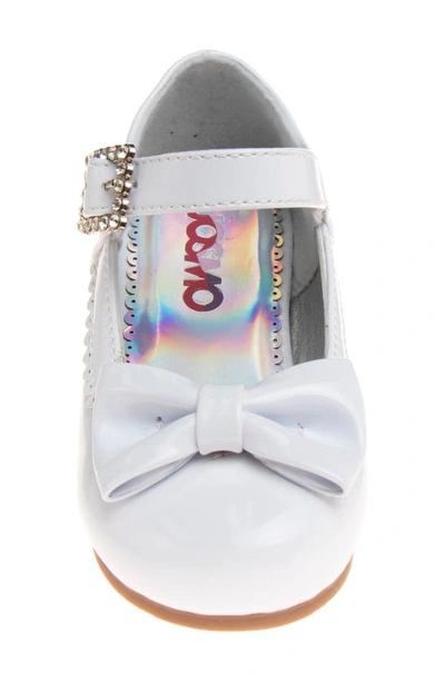 Shop Josmo Kids' Low Heel Mary-jane Flat In White Patent