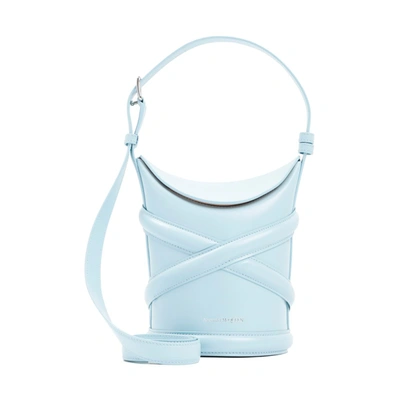 Shop Alexander Mcqueen The Curve Small Bag In Blue
