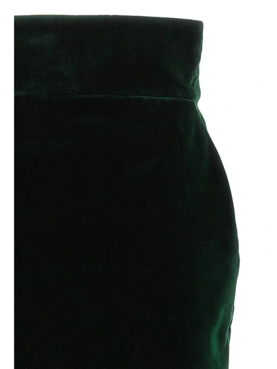 Shop Alexandre Vauthier Velvet Midi Skirt In Green