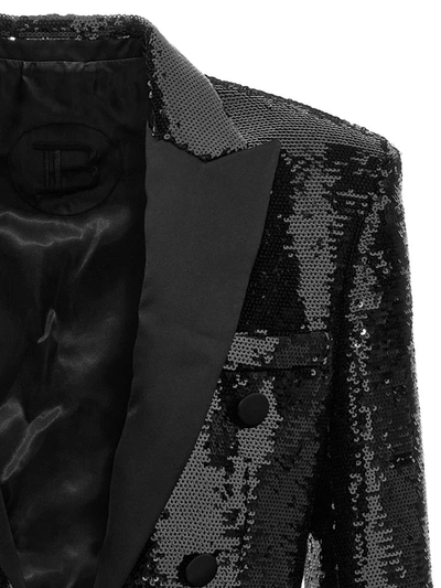 Shop Balmain Sequin Blazer Jacket In Black