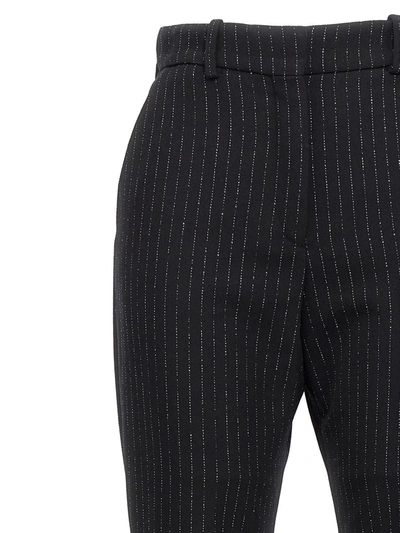 Shop Balmain Flared Lurex Pants In Black
