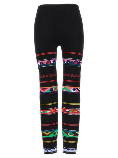 Shop Emilio Pucci Pucci Jacquard Patterned Leggings In Multicolor