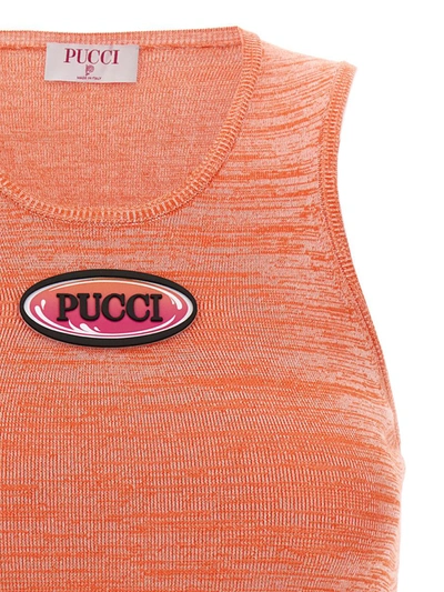 Shop Emilio Pucci Pucci Logo Top In Pink