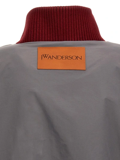 Shop Jw Anderson J.w. Anderson Logo Embroidery Bomber Jacket In Gray