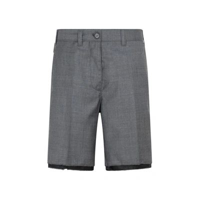 Shop Miu Miu Grisaille Bermuda Shorts Pants In Grey