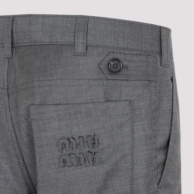 Shop Miu Miu Grisaille Bermuda Shorts Pants In Grey
