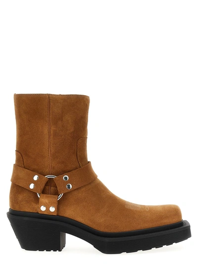 Shop Vtmnts 'neo Western Harness' Ankle Boots In Brown